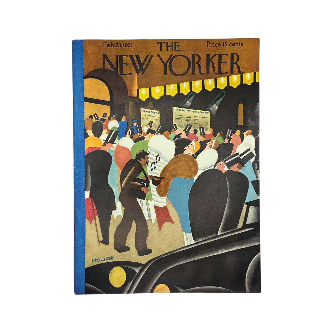 Cover of The New Yorker, February 28, 1931, featuring artwork by Theodore Haupt, in very good (VG) condition