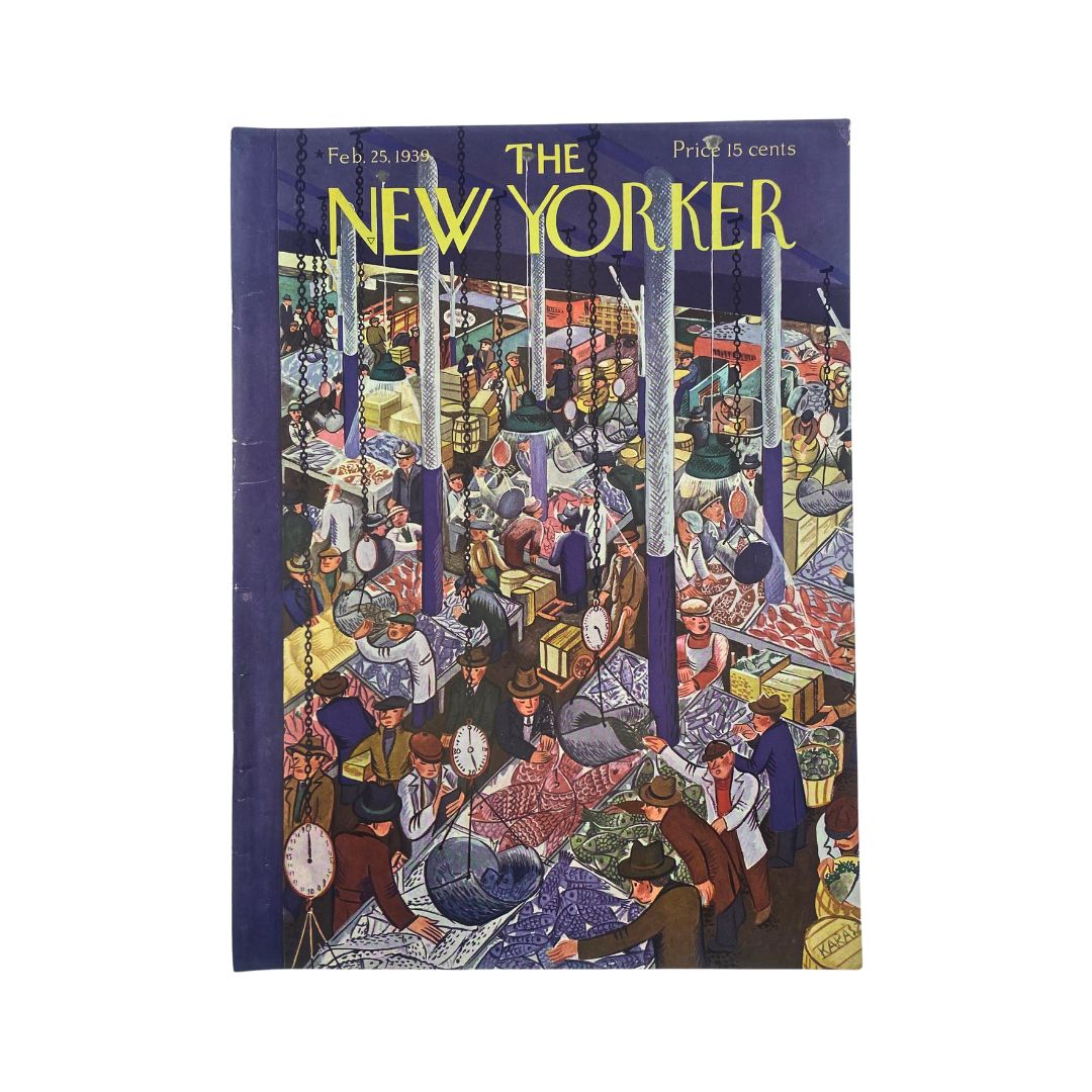 Cover of The New Yorker, February 25, 1939, featuring artwork by Ilonka Karasz, in very good (VG) condition