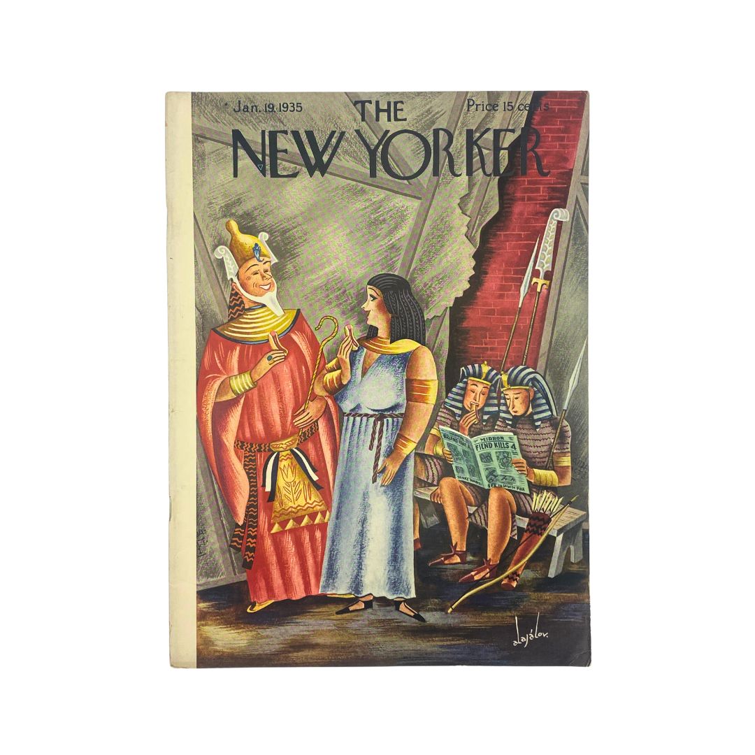 The New Yorker, January 19, 1935: Complete magazine with cover artwork by Constantin Alajalov in VG condition.