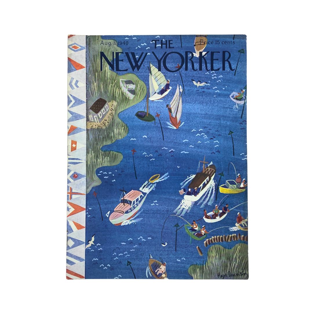 Cover of The New Yorker, August 3, 1940, featuring an illustration by Roger Duvoisin, VG condition
