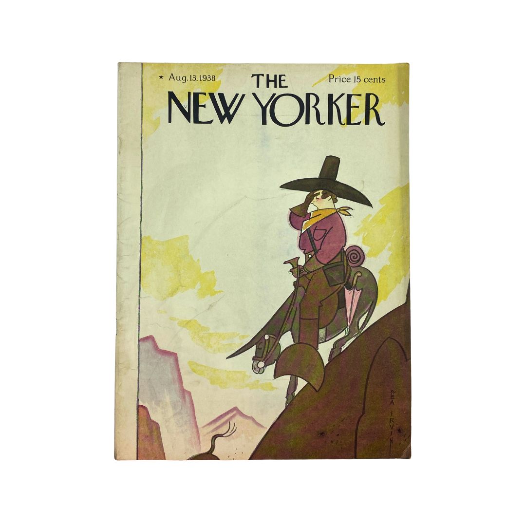 Cover of The New Yorker, August 13, 1938, featuring an illustration by Rea Irvin