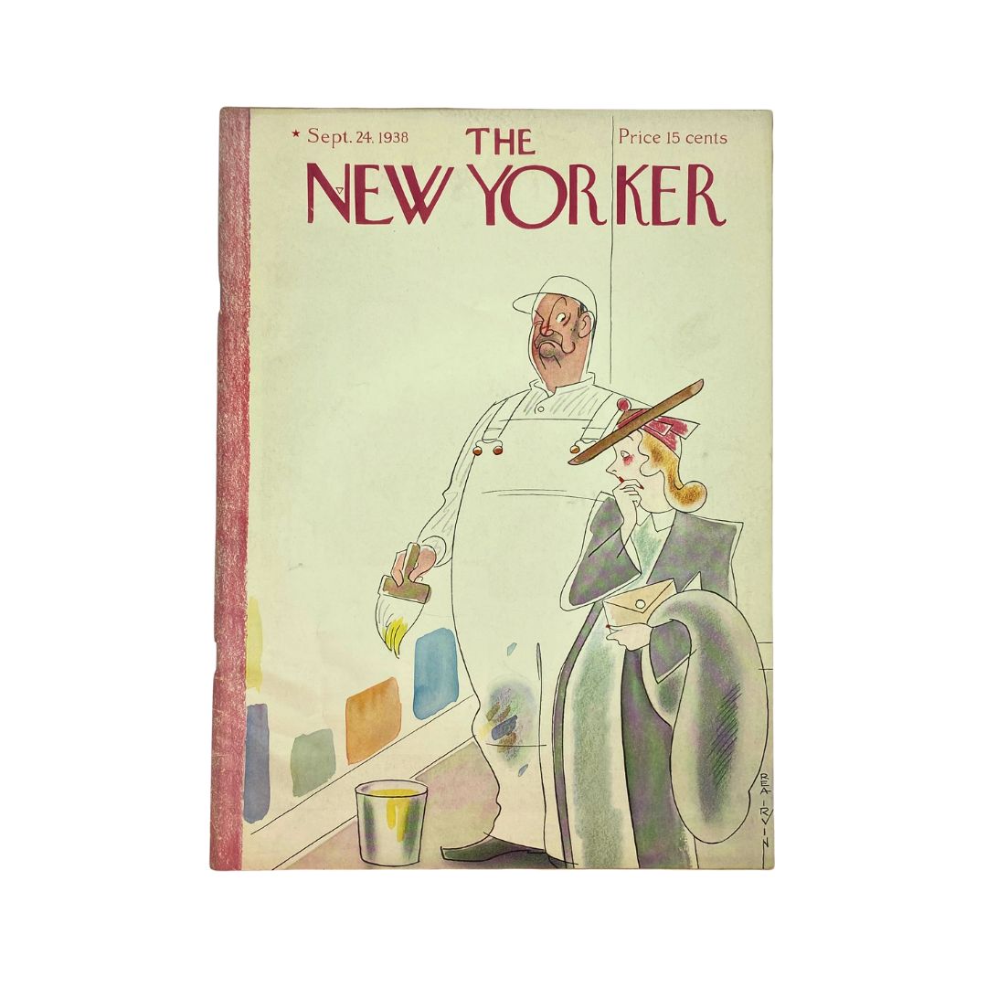Cover of The New Yorker, September 24, 1938, featuring an illustration by Rea Irvin, VG condition