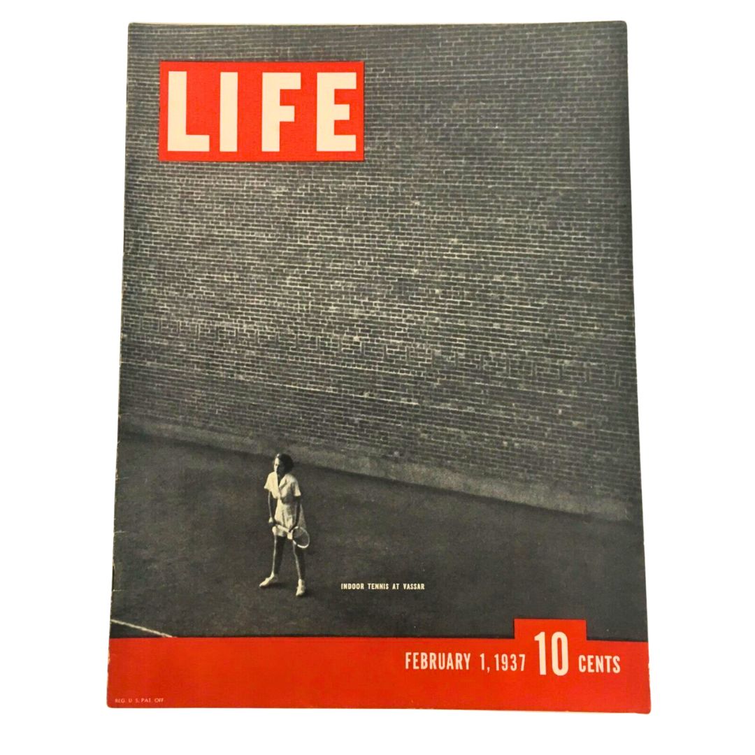 Life Magazine February 1 1937 - Tennis at Vassar, Roosevelt Inaugural News, Excellent Condition