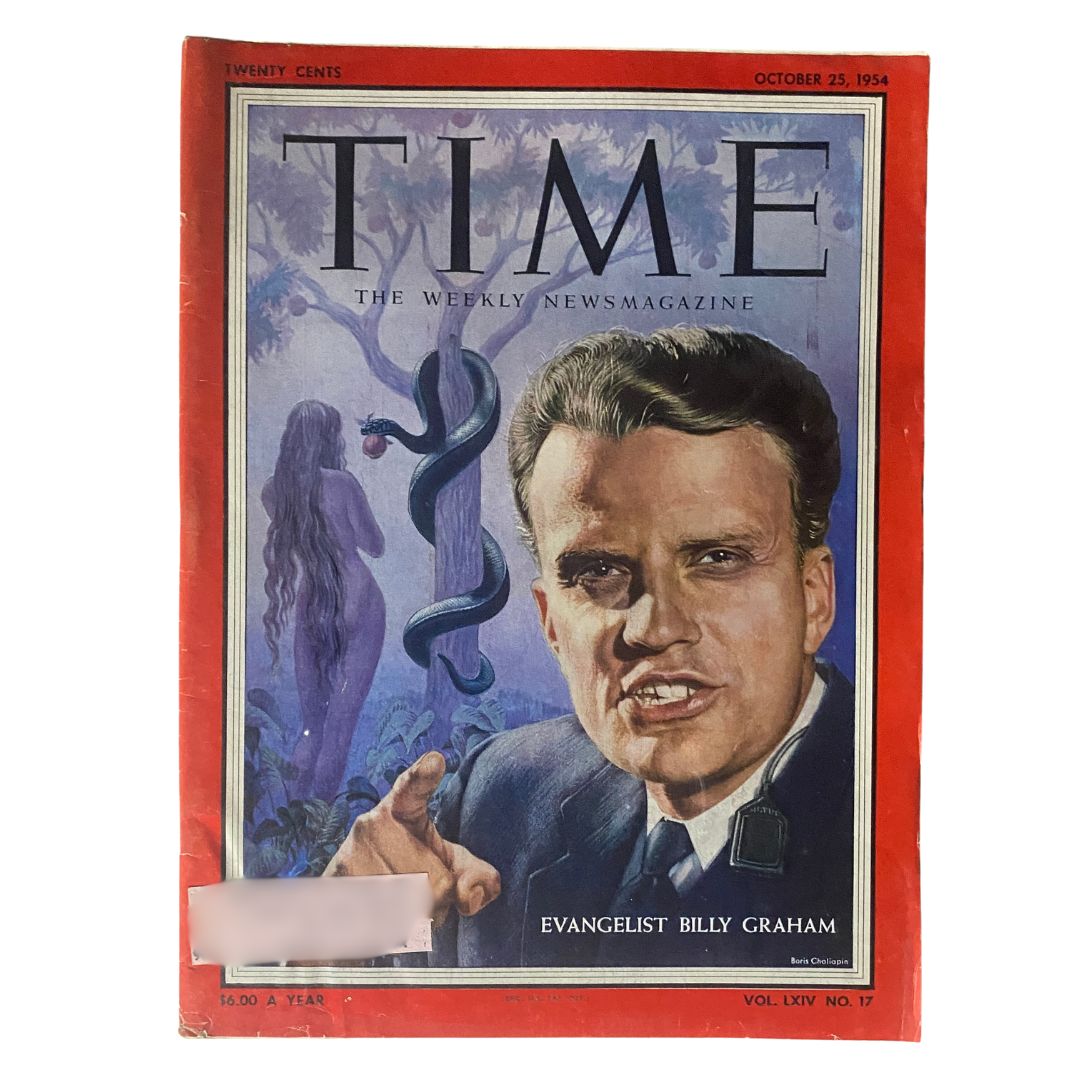 Time Magazine October 25, 1954 Vol 64 No. 17 Evangelist Billy Graham