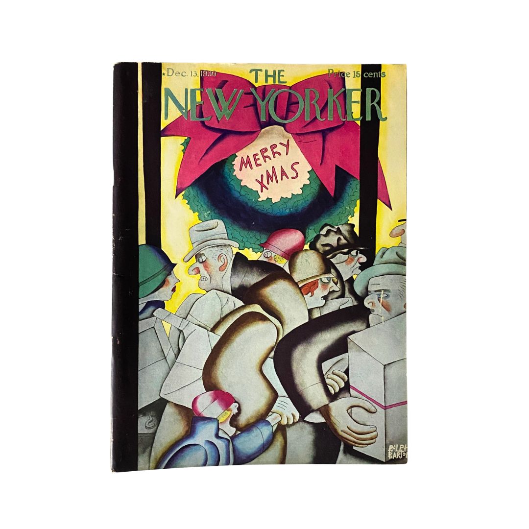 Cover of The New Yorker, December 13, 1930, featuring artwork by Ralph Barton, in very good (VG) condition