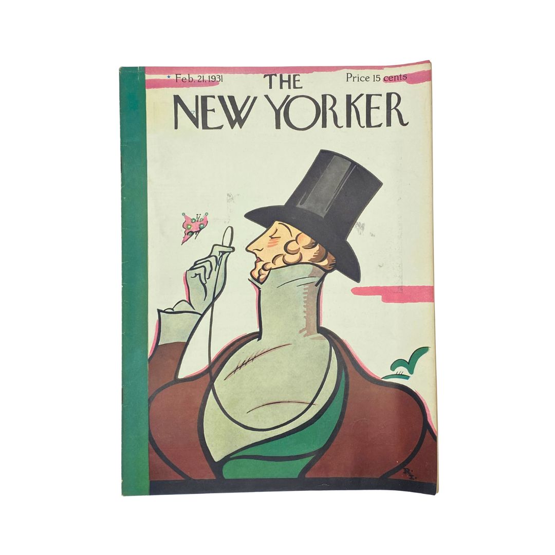 Cover of The New Yorker, February 21, 1931, featuring artwork by Rea Irvin