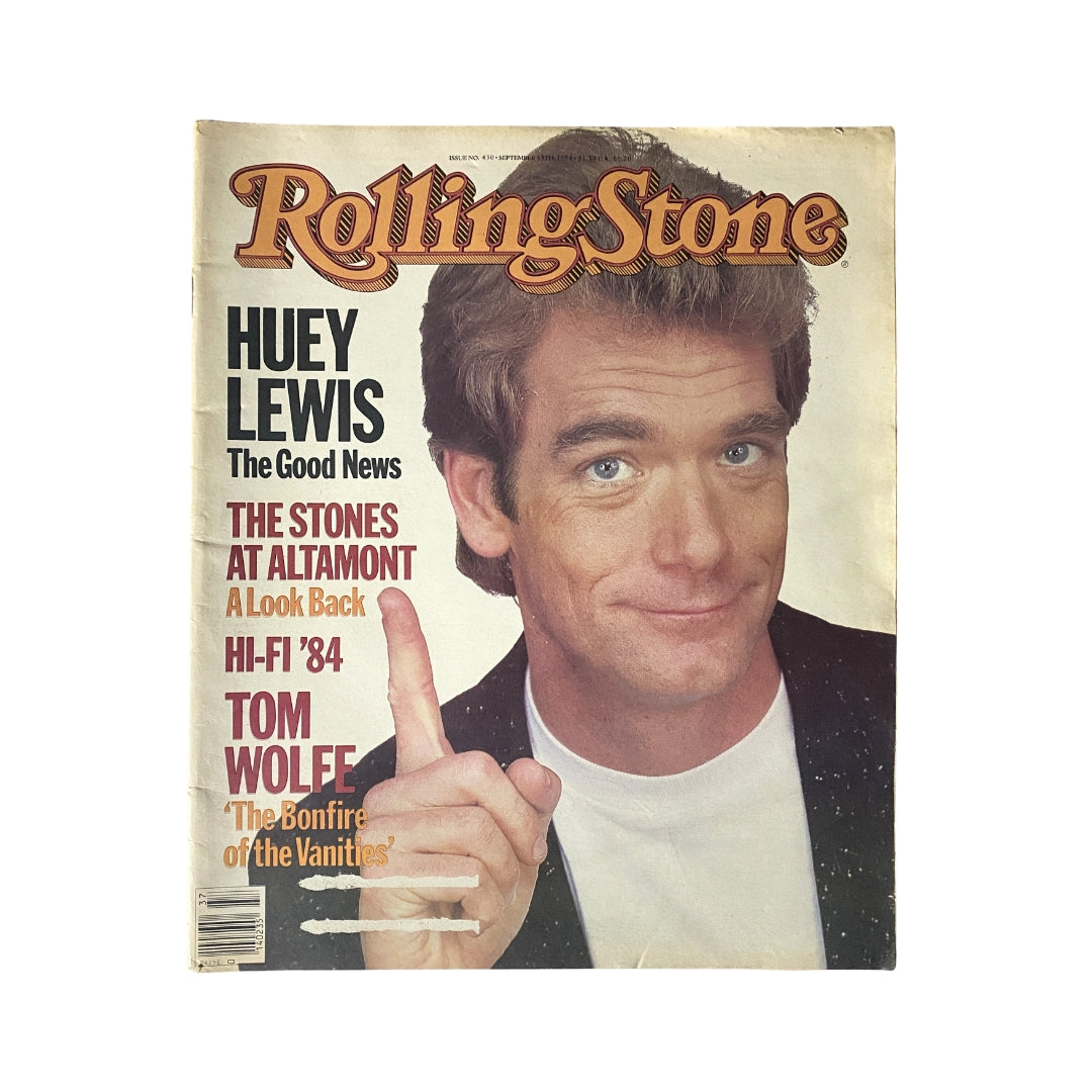 Vintage Rolling Stone Magazine September 13, 1984 Issue 430 Huey Lewis Cover