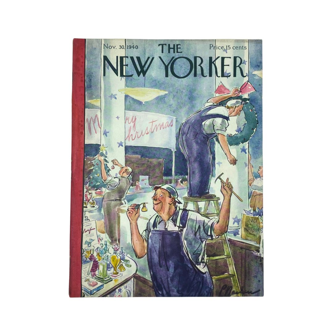 Cover of The New Yorker, November 30, 1940, featuring an illustration by Perry Barlow, VG condition