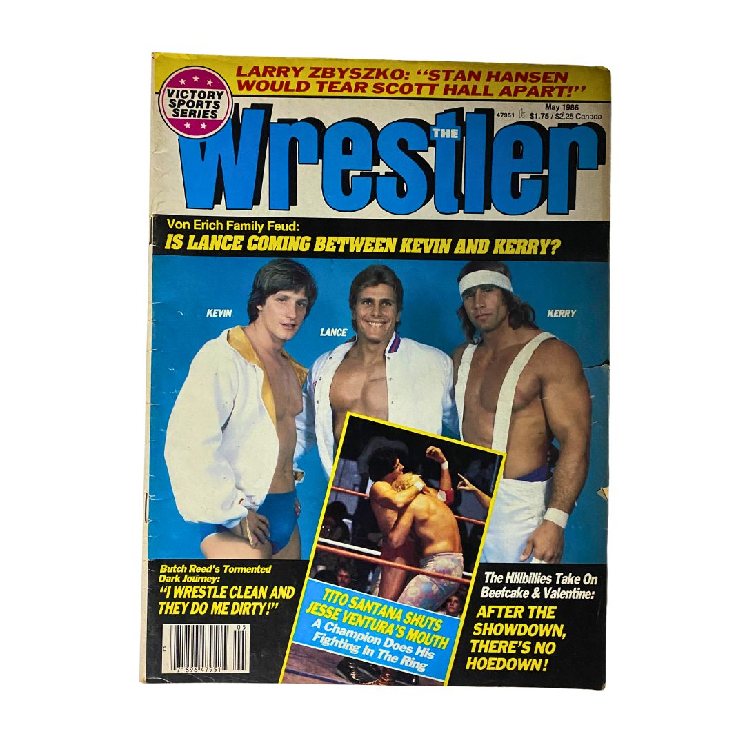 Vintage The Wrestler Magazine May 1986 Kevin, Lance, Kerry GD Interior No Label