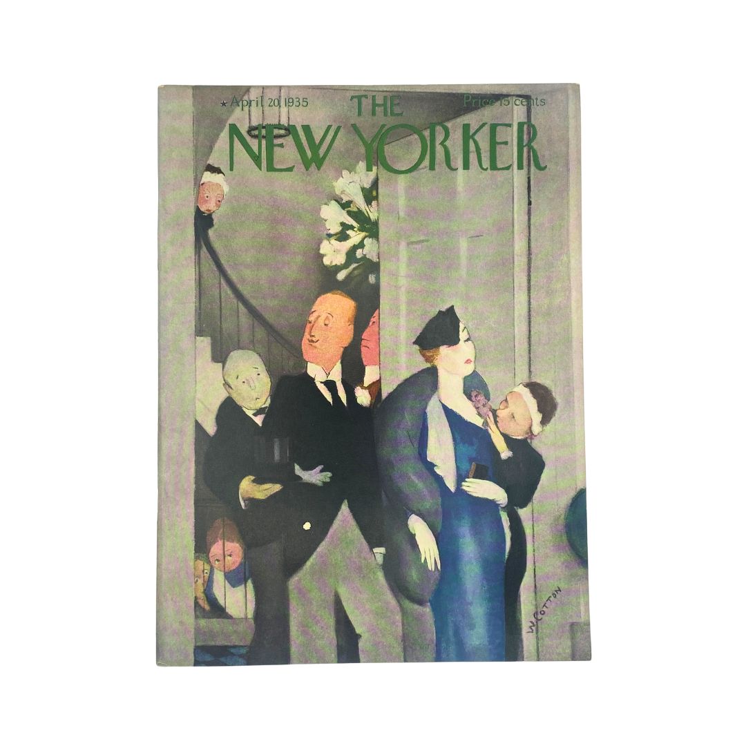 The New Yorker, April 20, 1935: Complete magazine with cover artwork by William Cotton in VG condition.