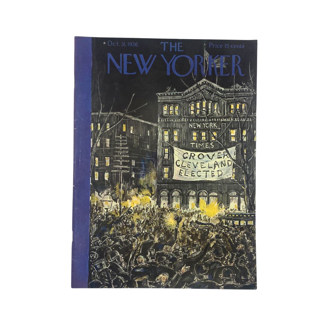 Cover of The New Yorker, October 31, 1936, featuring an illustration by Perry Barlow, VG condition