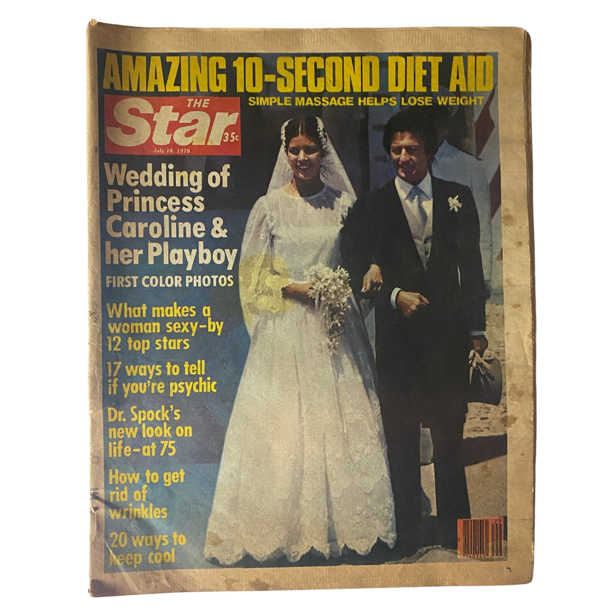 Star Tabloid Magazine July 18 1978 featuring Princess Caroline and Philippe Junot on the cover, showcasing their wedding and first color photos.