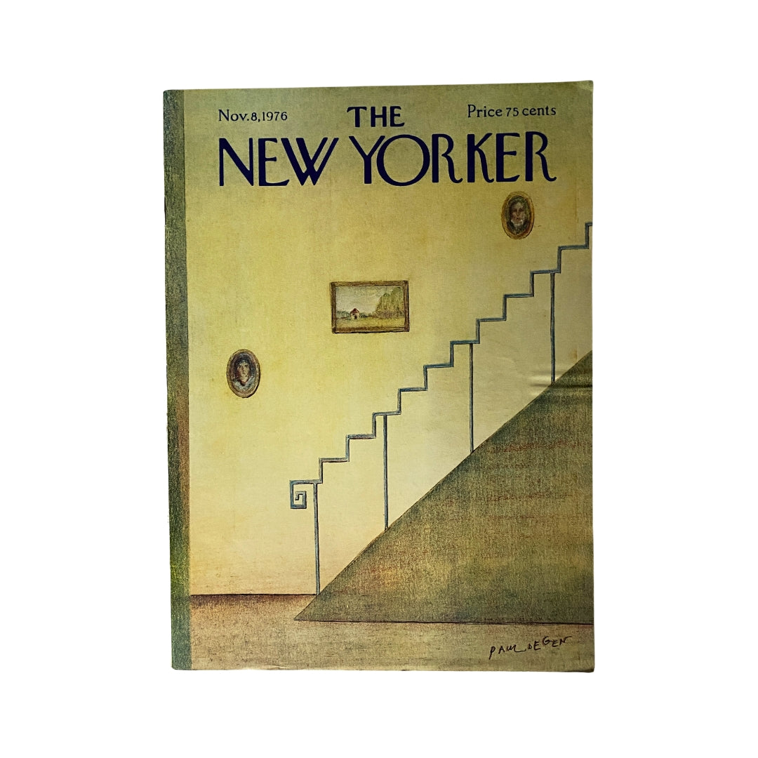 Cover of The New Yorker magazine dated November 8, 1976 featuring artwork by Paul Degen. The cover depicts a staircase with wall art, reflecting the design style of the 1970s.