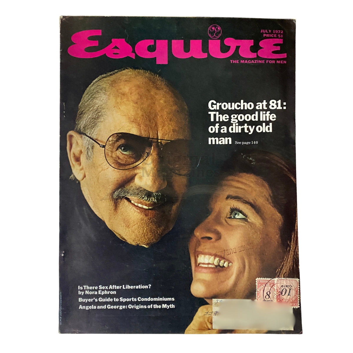 Cover of Esquire Magazine July 1972 featuring Groucho Marx at age 81, with the title "Groucho at 81: The good life of a dirty old man."