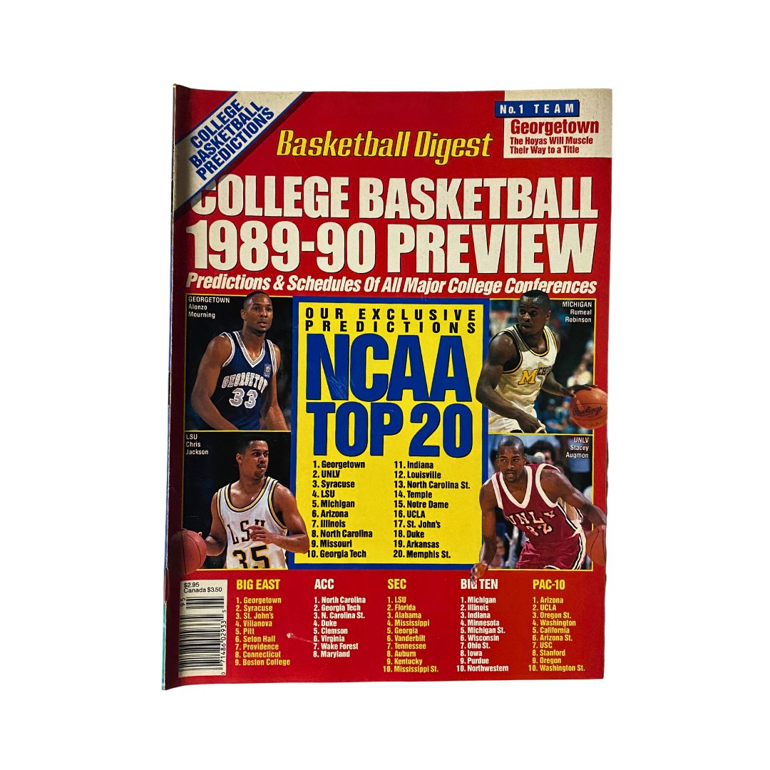 Basketball Digest Magazine 1989-1990 College Basketball Preview No Label VG