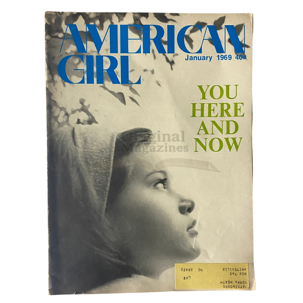 Cover of American Girl Magazine January 1969 titled 'You - Here and Now', showcasing a young girl with a thoughtful expression.