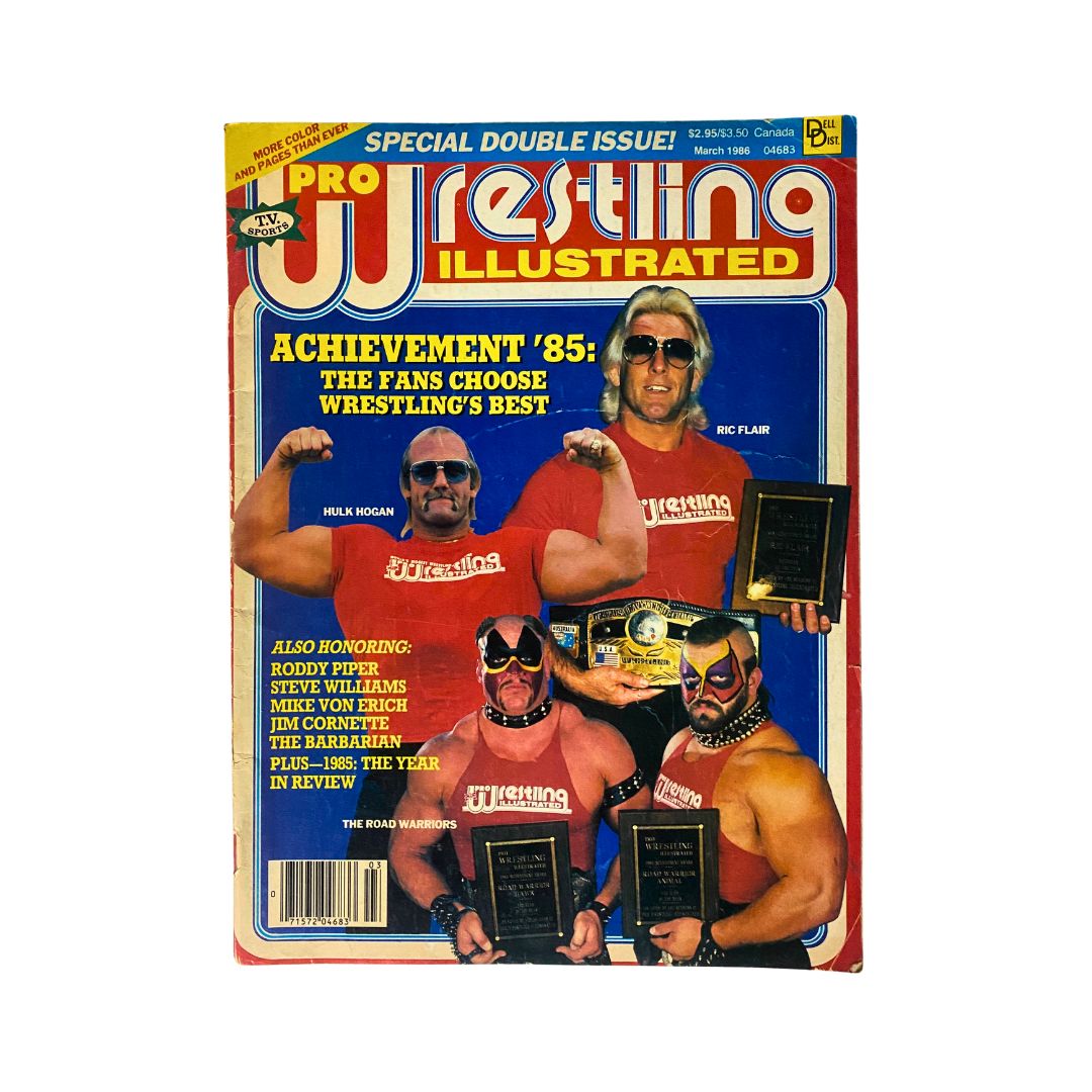Vintage Pro Wrestling Illustrated March 1986 Hulk Hogan, Ric Flair No Label