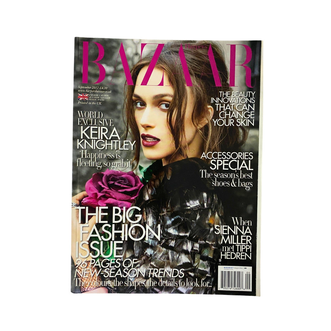 Harper's Bazaar Magazine September 2012 Keira Knightley Cover No Label VG