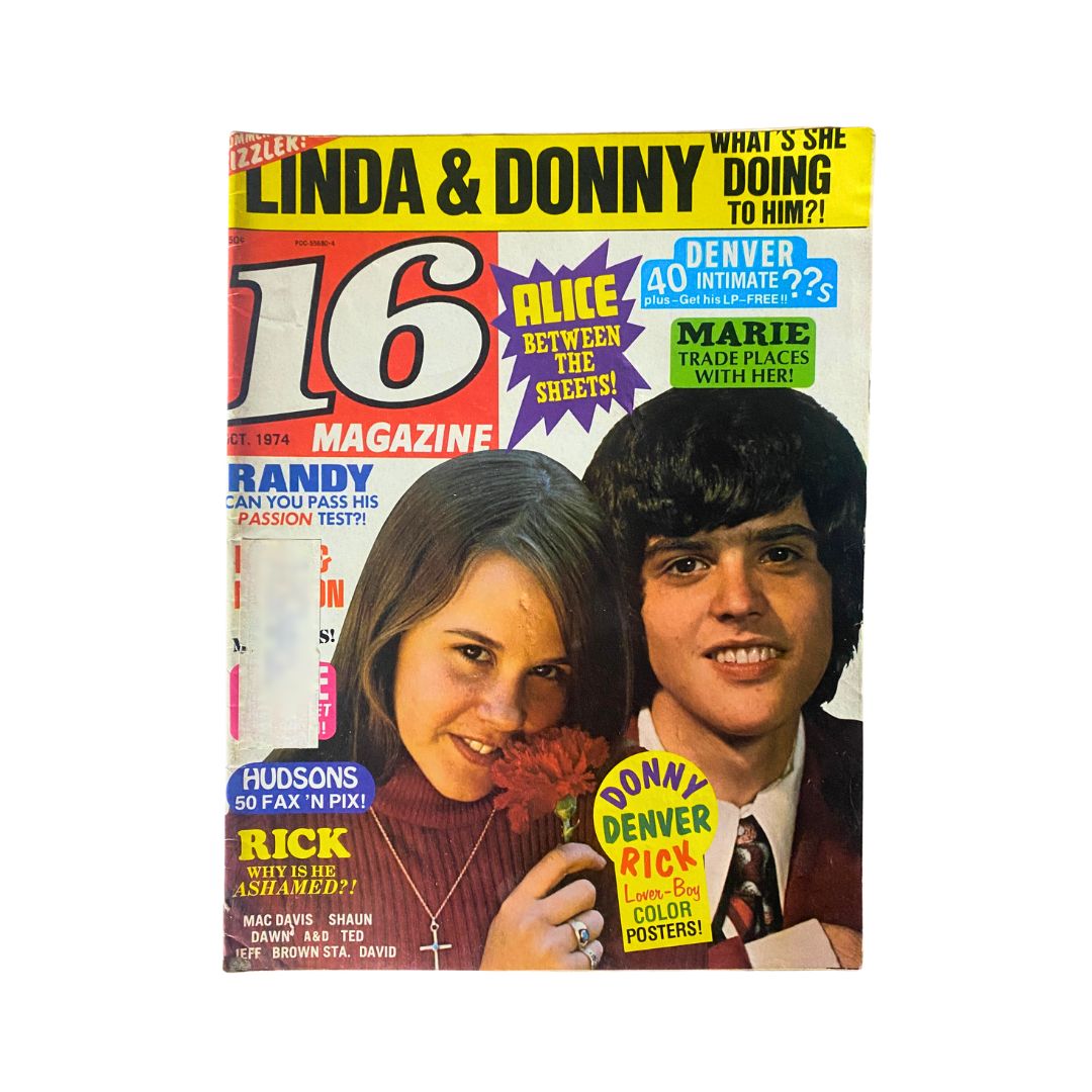 Vintage 16 Magazine October 1974 Rick Springfield, Alice Cooper, Jackson 5 w Poster