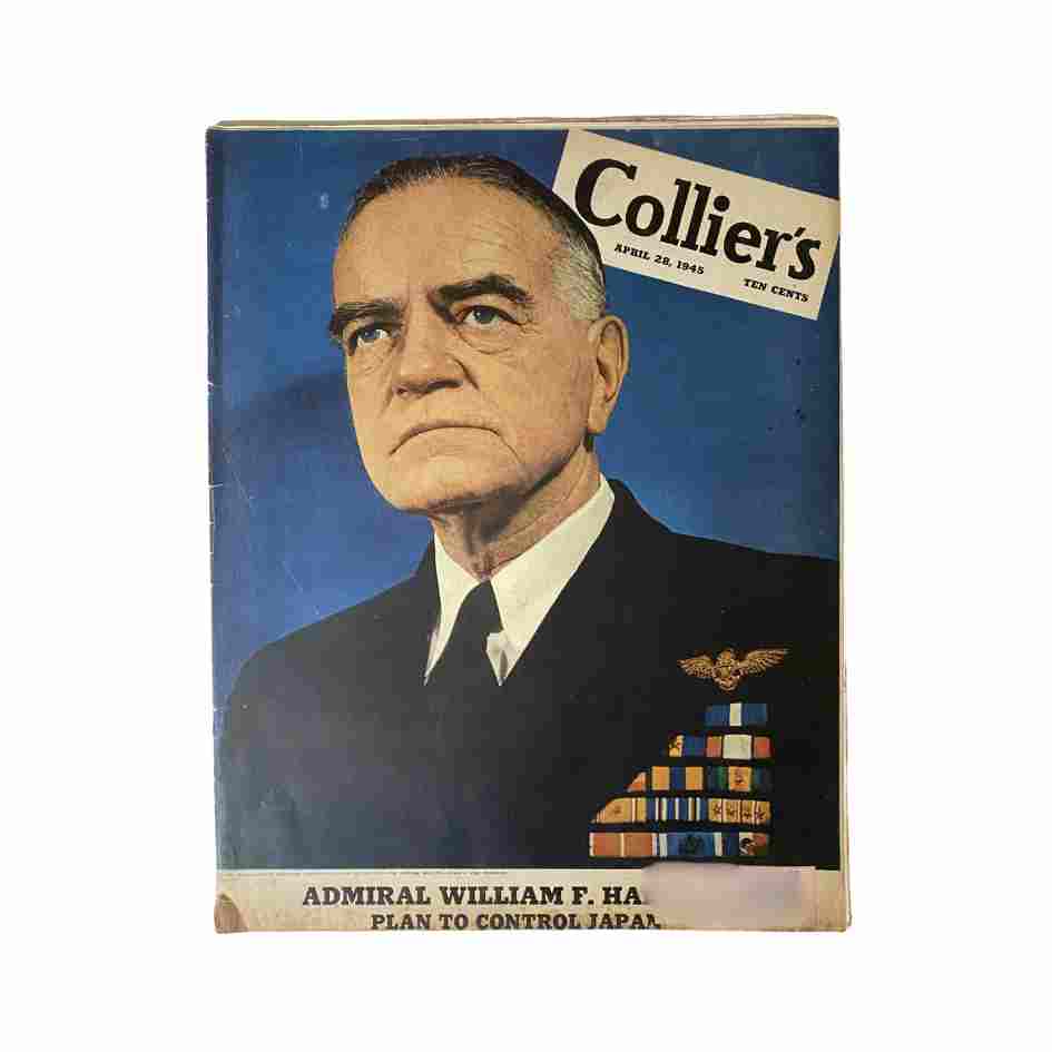 Vintage Collier's Magazine April 28, 1945 William Halsey Jr. Cover