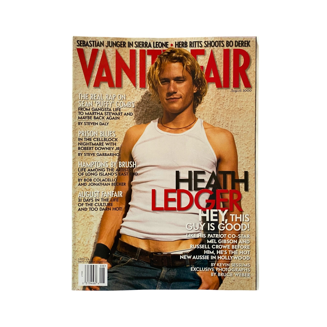 Vanity Fair Magazine August 2000 Heath Ledger Cover No Label VG