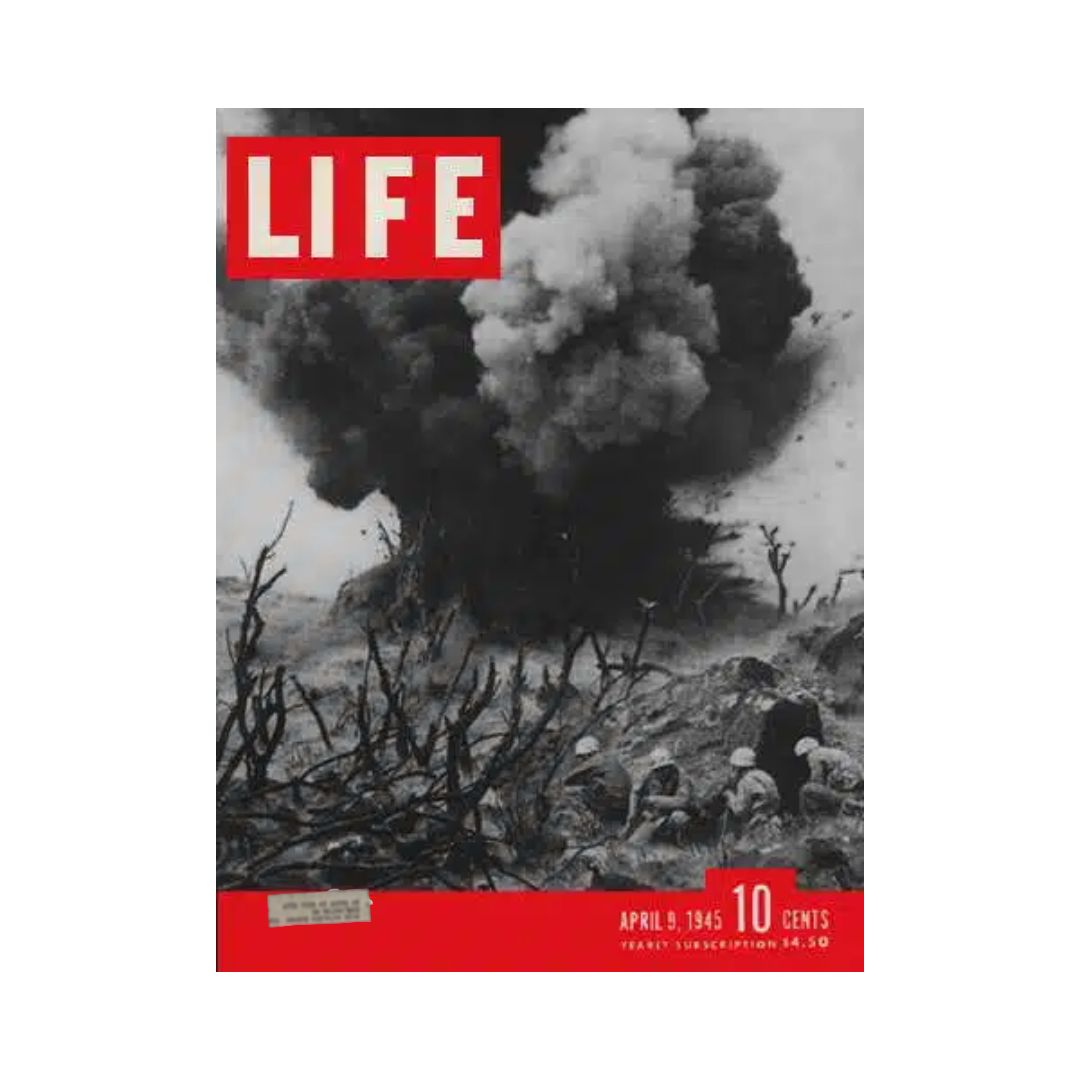 Life Magazine April 9, 1945 - Iwo Jima Battle Insights & Robert Capa Photography