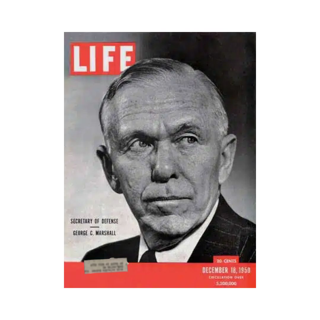 VTG Life Magazine December 18, 1950 featuring Secretary of Defense George C. Marshall on the cover, highlighting his influence in the post-war era.