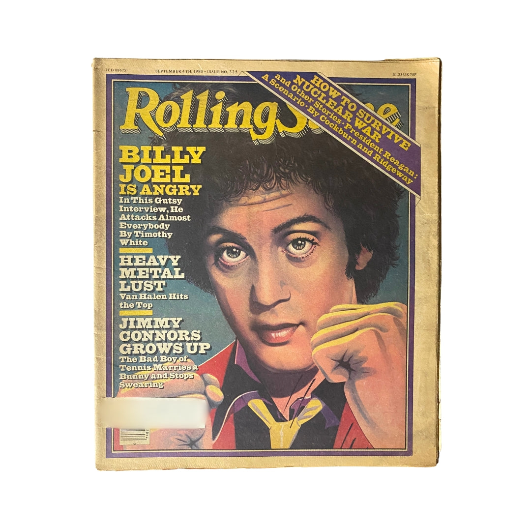 VTG Rolling Stone Magazine September 4, 1980 Issue 325 featuring Billy Joel cover showcasing a vintage music culture highlight from the early 1980s.