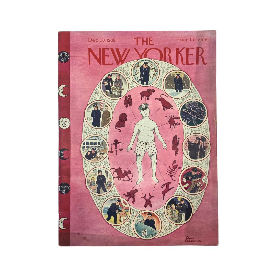 Cover of The New Yorker, December 30, 1939, featuring an illustration by Charles 'Chas' Addams