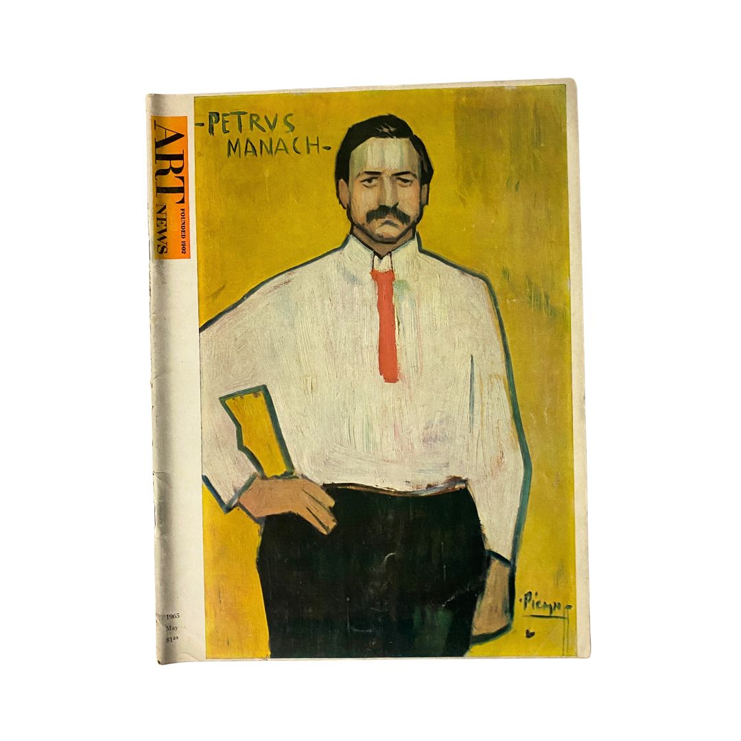 Cover of VTG Art News Magazine May 1965 Volume 64, No. 3 featuring a portrait of Petrvs Manach painted by an unknown artist.