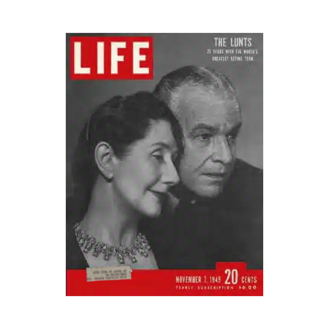 Life Magazine November 7, 1949 - Lynn Fontanne & Alfred Lunt Celebrate 25 Years in Theater