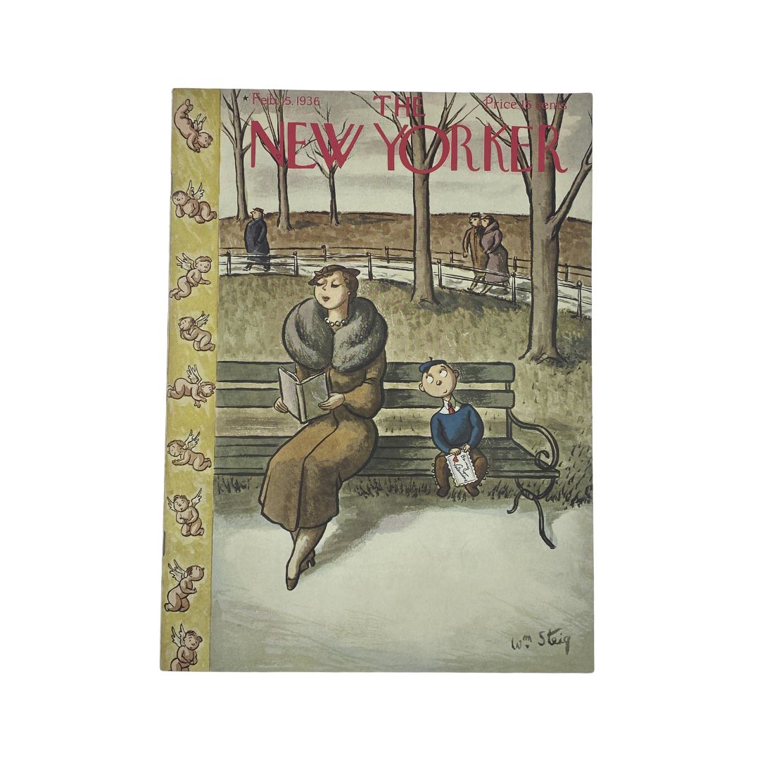 Cover of The New Yorker, February 15, 1936, featuring an illustration by William Steig, VG condition