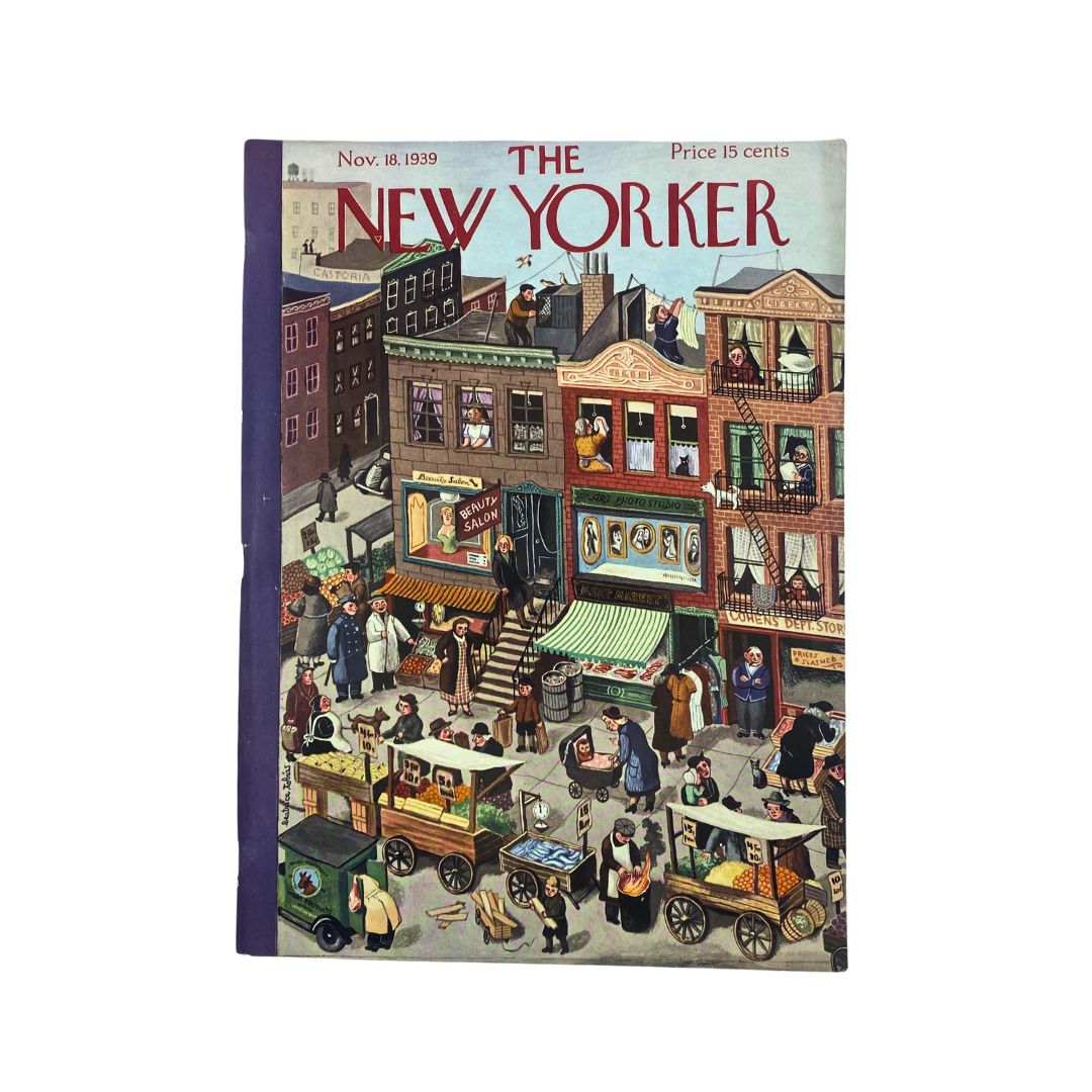 Cover of The New Yorker, November 18, 1939, featuring an illustration by Beatrice Tobias, VG condition