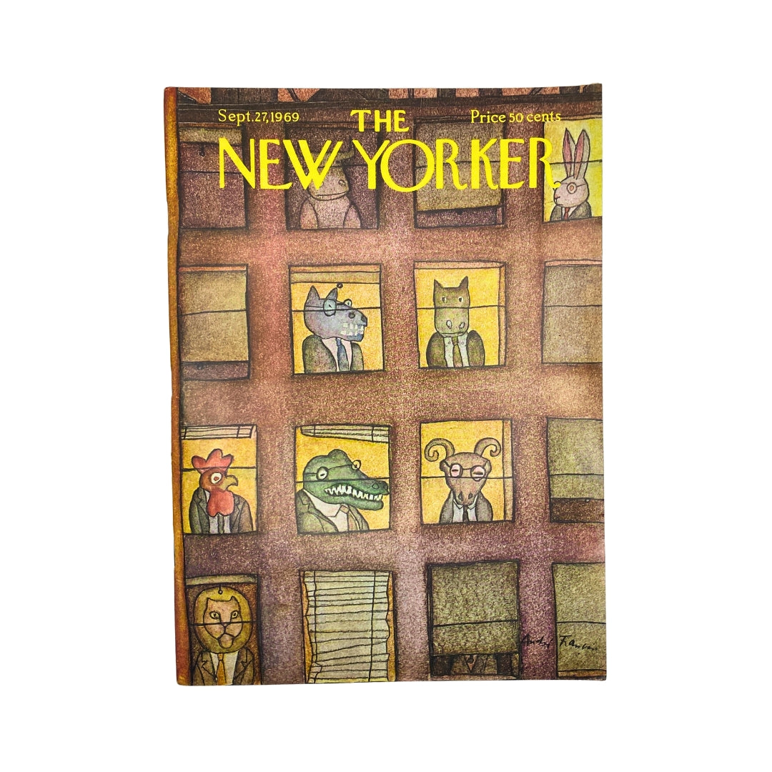 The New Yorker Complete Magazine September 27, 1969 Andre Francois Cover VG