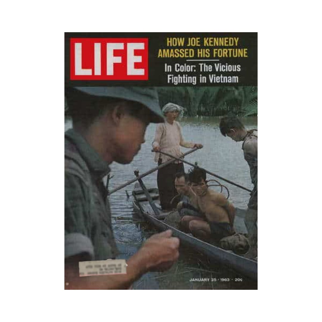 Cover of the January 25, 1963 issue of Life Magazine titled 'VTG Life Magazine January 25, 1963 Vietnam Mekong Delta,' featuring a striking image related to the Vietnam War with vivid photography and historical significance.