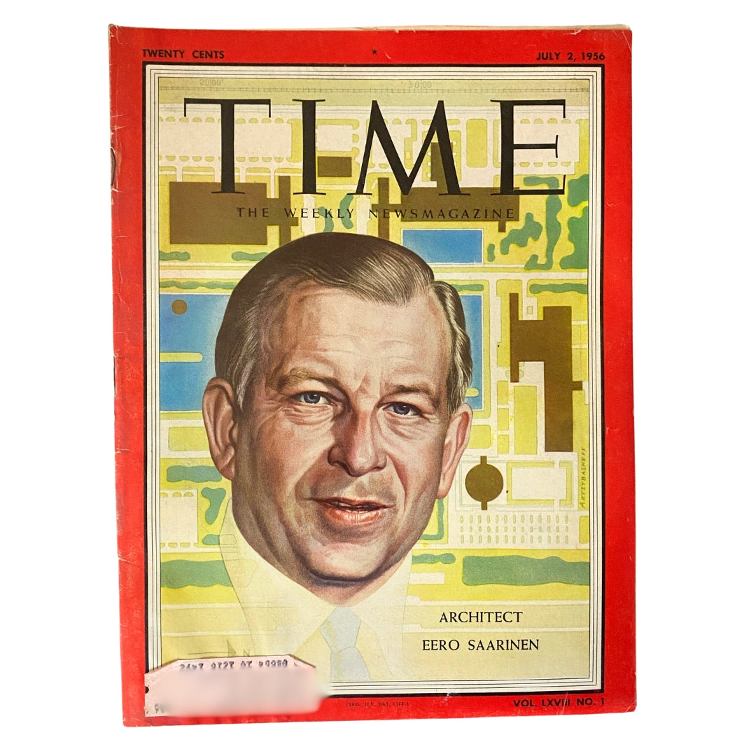 Cover of Time Magazine, July 2, 1956, Vol. 68, No. 1, featuring Eero Saarinen