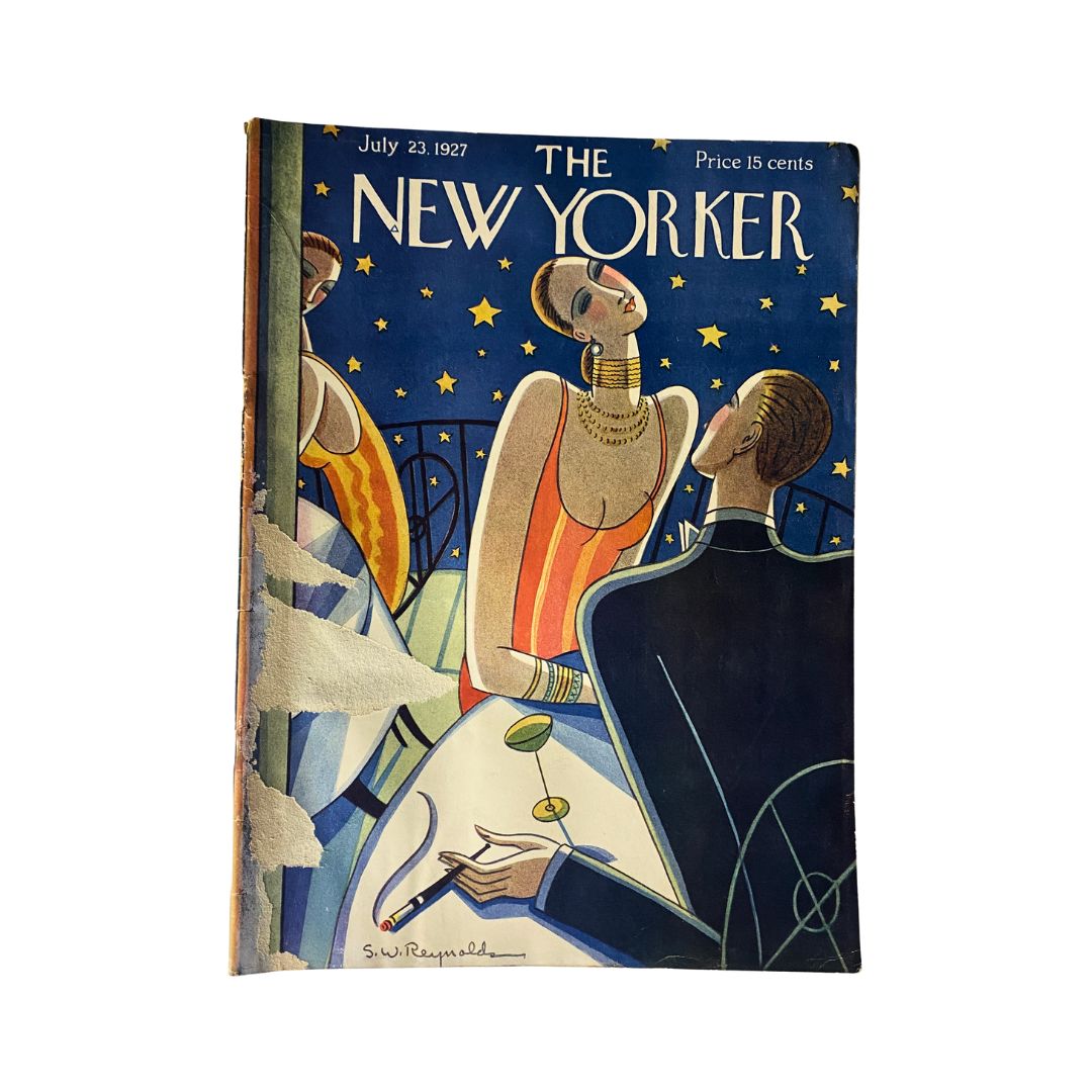 Cover of The New Yorker, July 23, 1927, featuring artwork by Stanley W. Reynolds