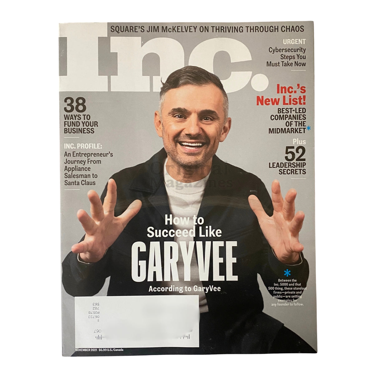 Cover of Inc. Magazine November 2021 featuring the title 'How to Succeed Like GaryVee' with a photo of Gary Vaynerchuk.
