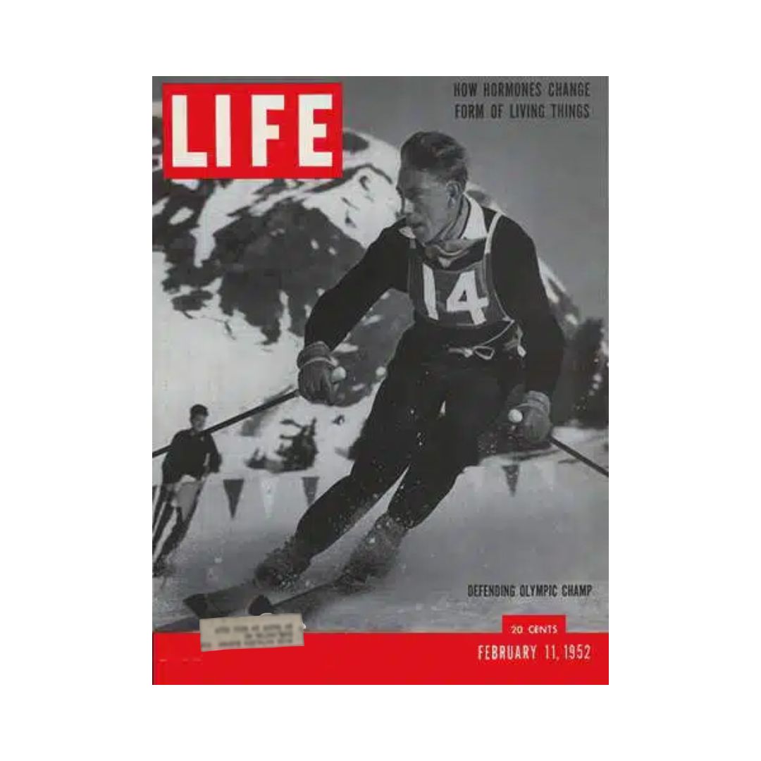 VTG Life Magazine Cover featuring Olympic Skiing Champion Henri Oreiller, February 11, 1952.