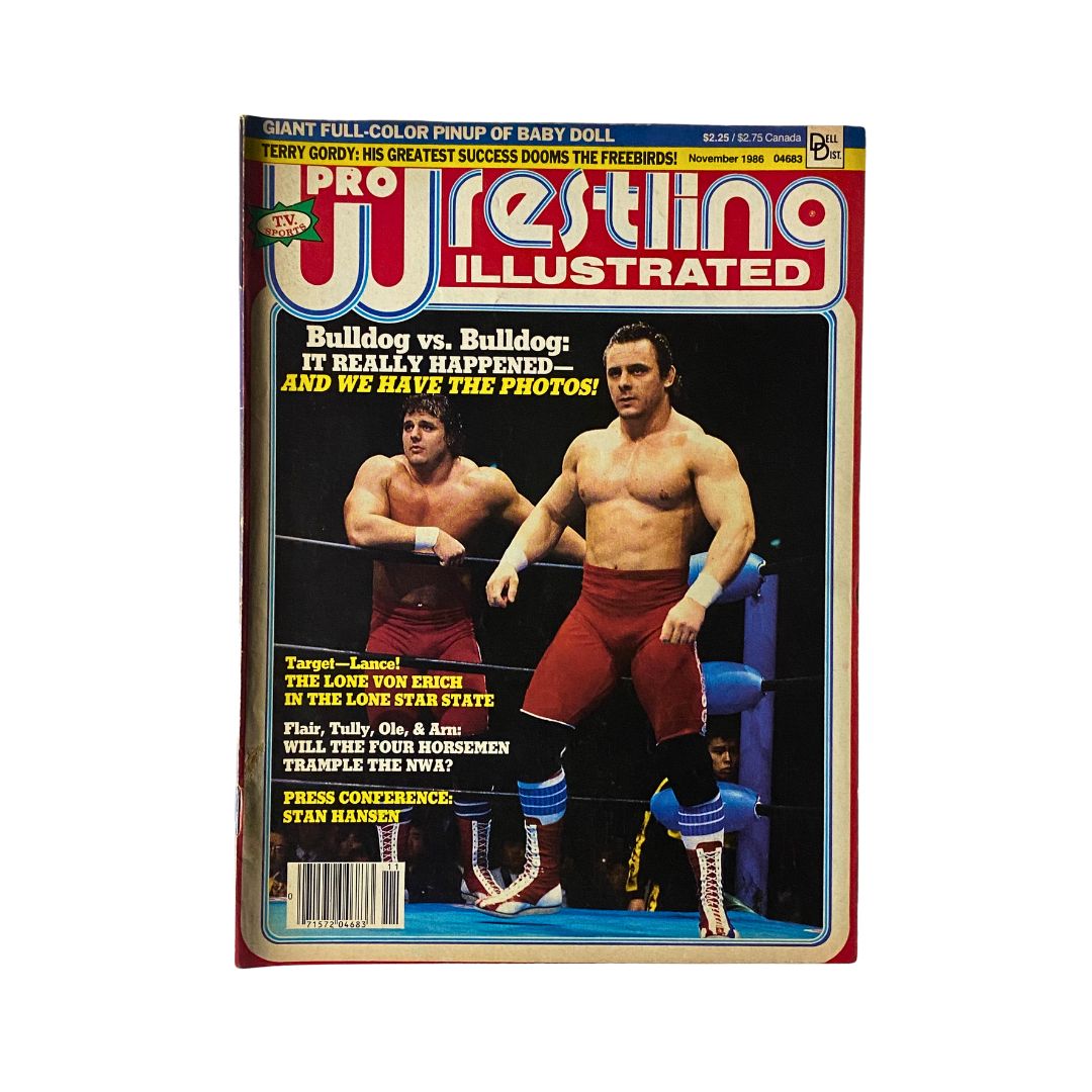 Pro Wrestling Illustrated Magazine November 1986 Von Erich w Poster No Label