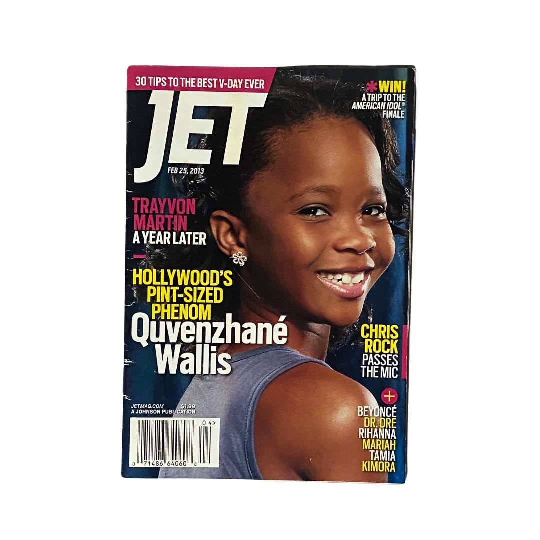 Jet Magazine cover from February 25, 2013, Vol 122 No. 4 featuring Quvenzhane Wallis, highlighting her emerging stardom as a pint-sized phenom.