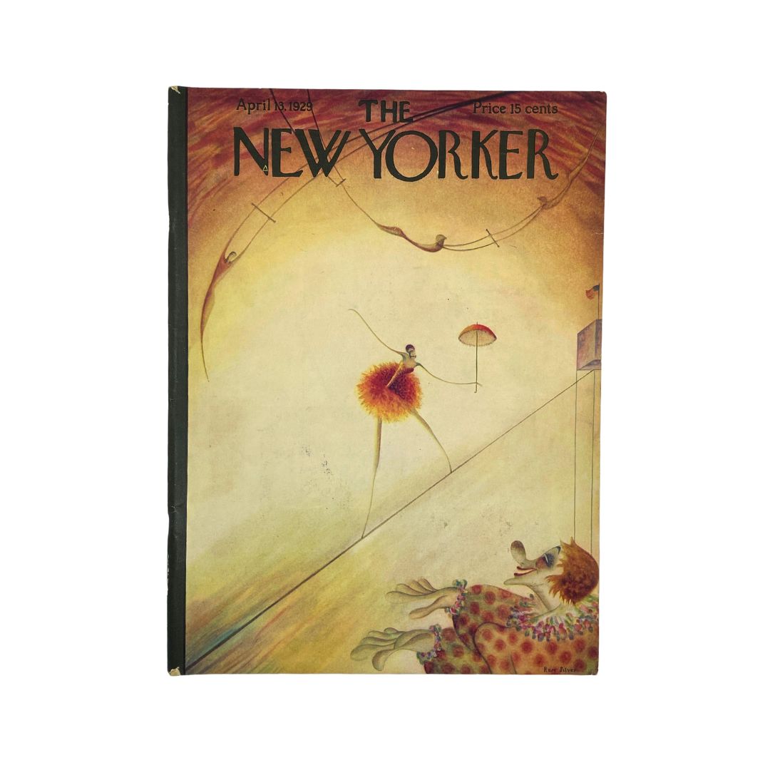 Cover of The New Yorker, April 13, 1929, featuring Rose Silver, in very good (VG) condition