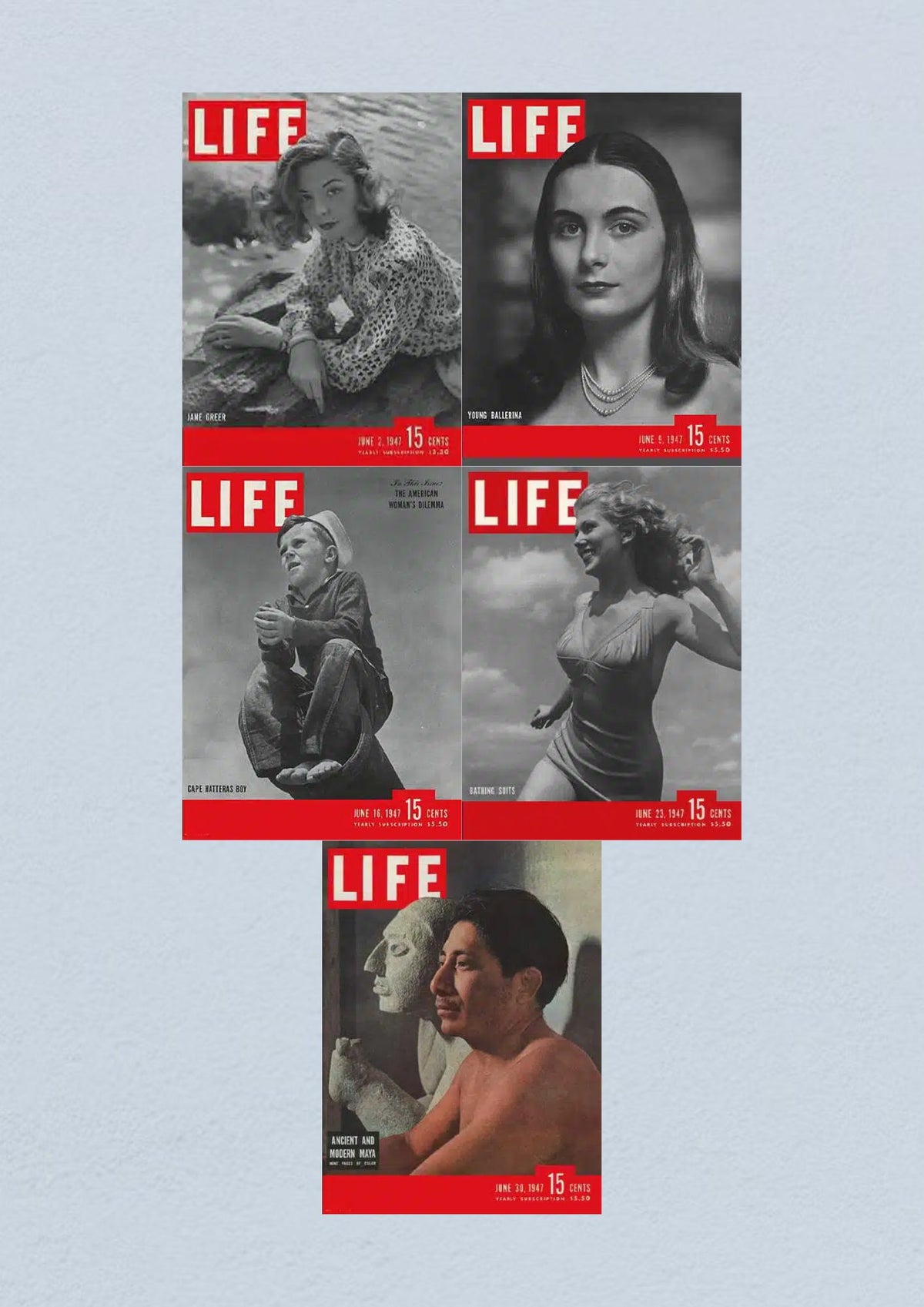 Life Magazine June 30, 1947 Cover featuring ancient and modern men, completing the collection of this significant month in American history.