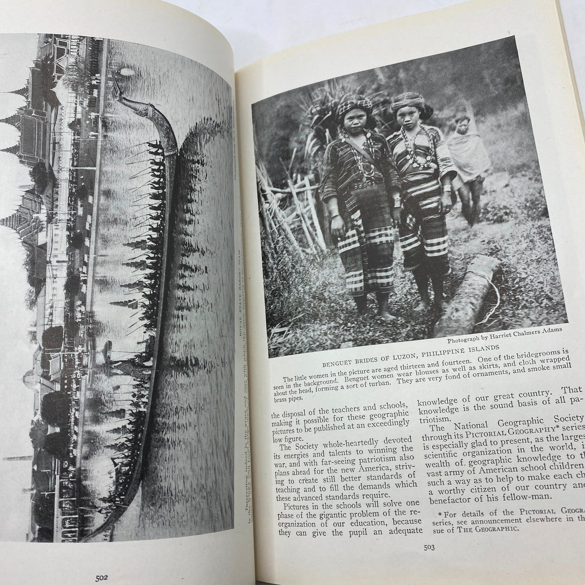 Interior page of the June 1919 National Geographic Magazine presenting the Benguet tribes of Luzon, Philippines, with images reflecting early 20th-century anthropology.