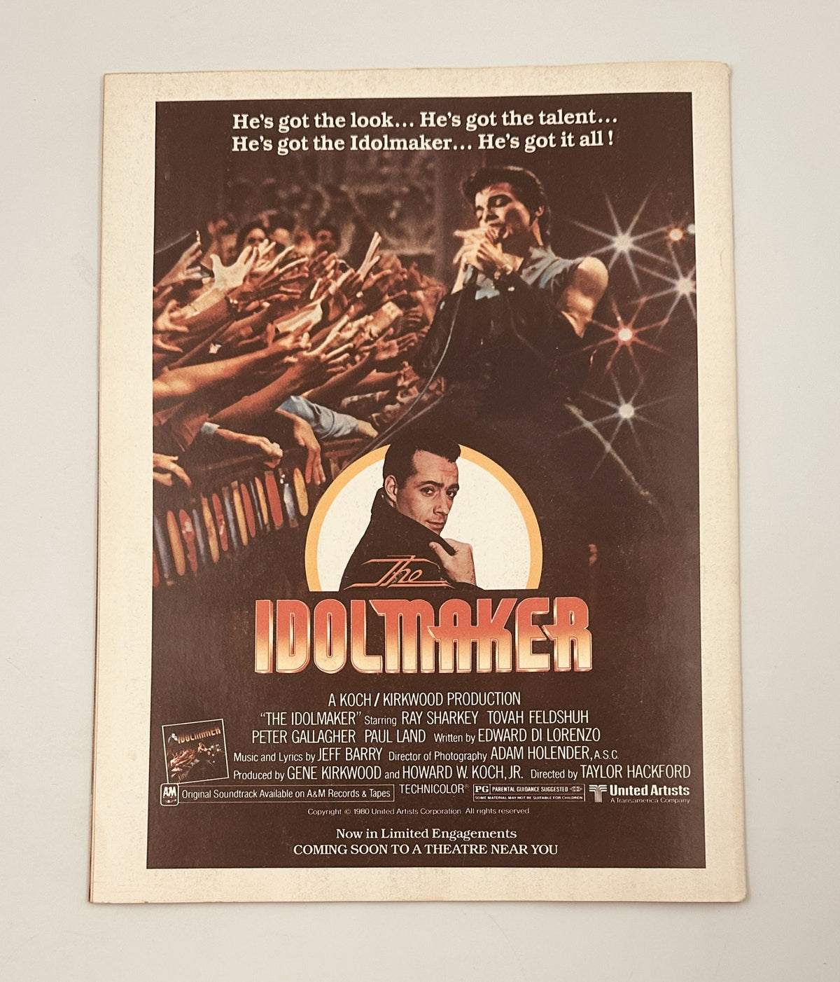 Circus Magazine December 31, 1980 advertisement for 'The Idolmaker', highlighting the film's connection to musical talent.