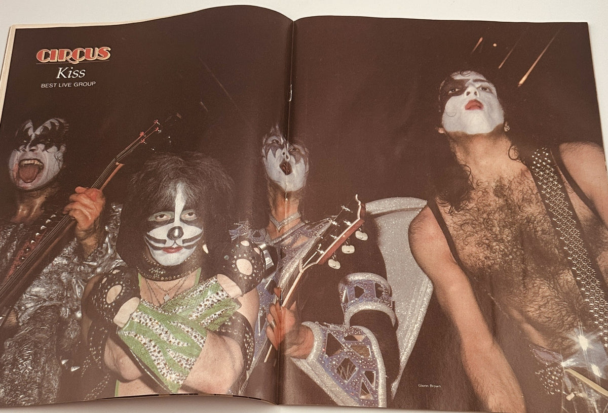 Circus Magazine February 19, 1980 featuring Kiss, the iconic rock band, known for their elaborate costumes and stage presence, highlighted as the Best Live Group.