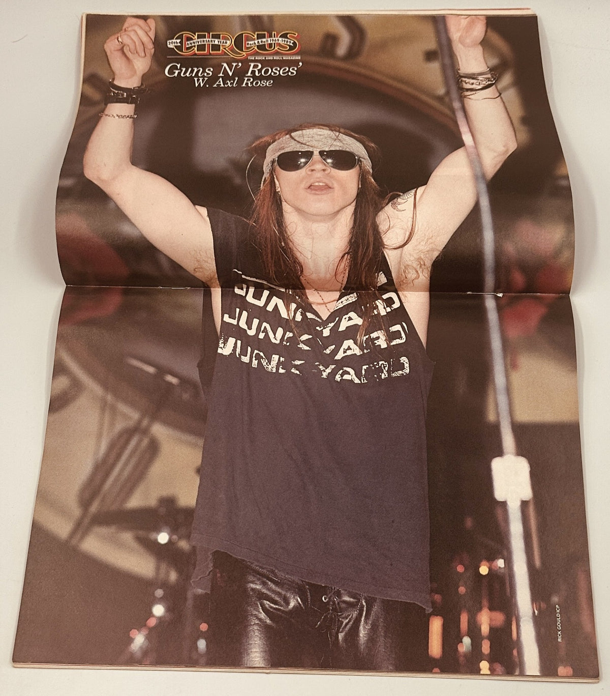 Guns N' Roses Axl Rose poster from Circus Magazine April 30, 1989 showing Axl Rose performing, capturing the essence of rock in the late 1980s.