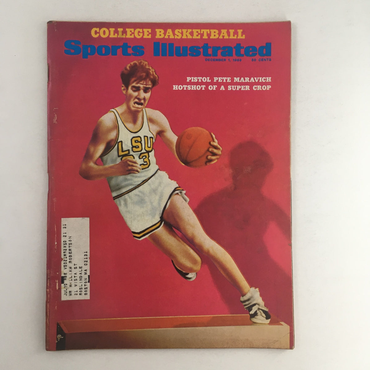Cover of Sports Illustrated Magazine December 1 1969 featuring Pistol Pete Maravich, showcasing his dynamic basketball action at LSU.