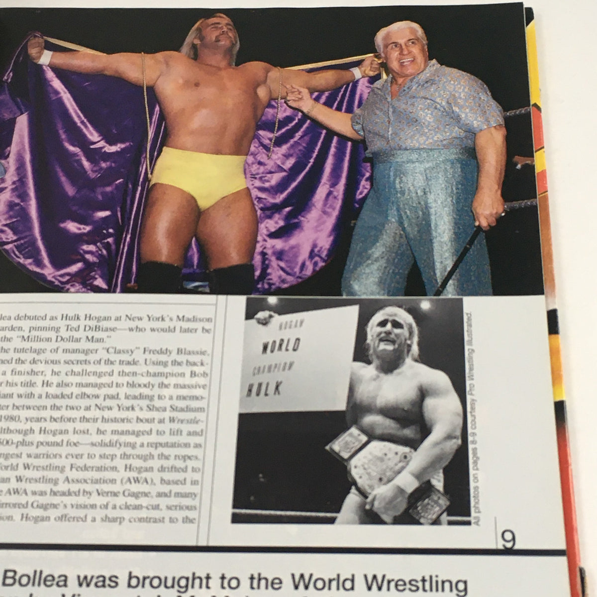 WWE Magazine August 2002 featuring Hulk Hogan and Andre the Giant, capturing their iconic wrestling moment together.
