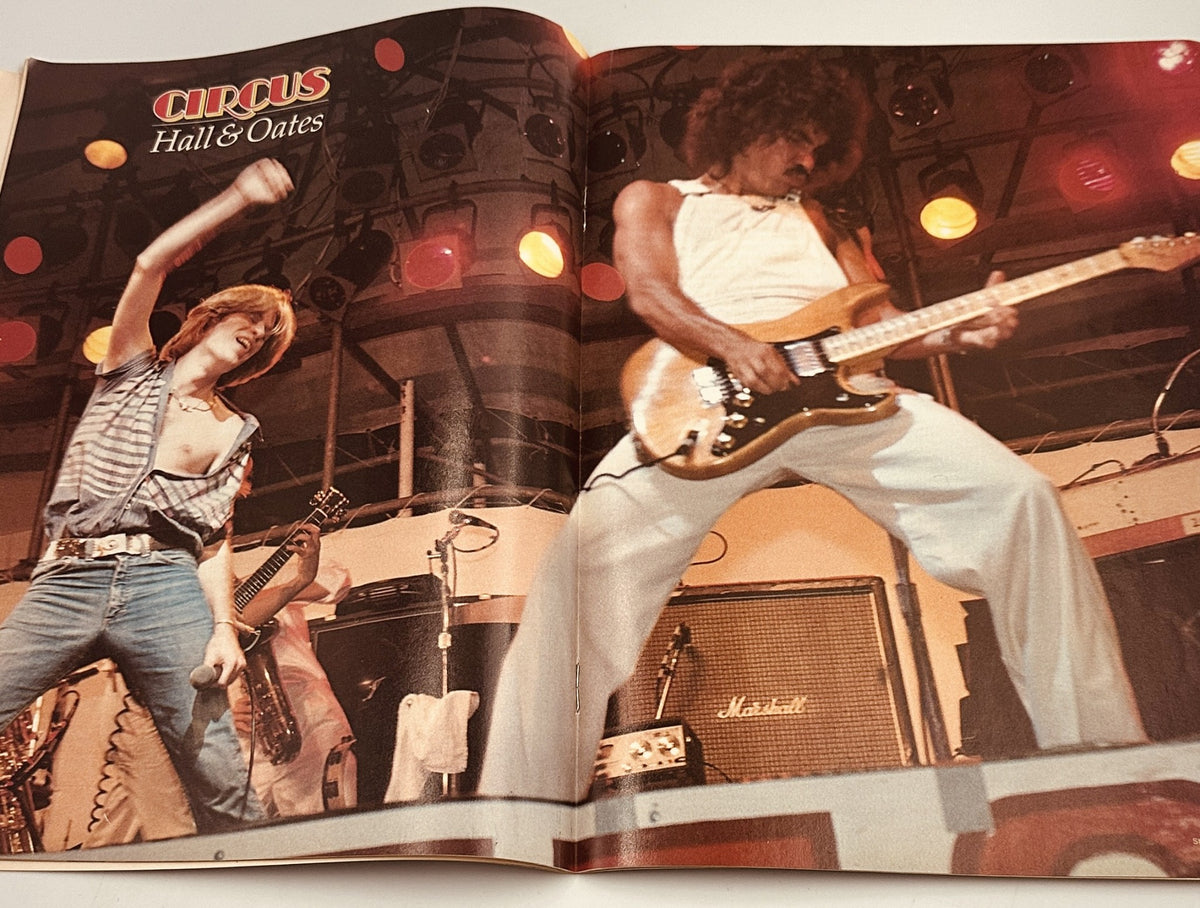Performance by Hall and Oates featured in Circus Magazine July 20, 1978 showcasing their live concert energy.